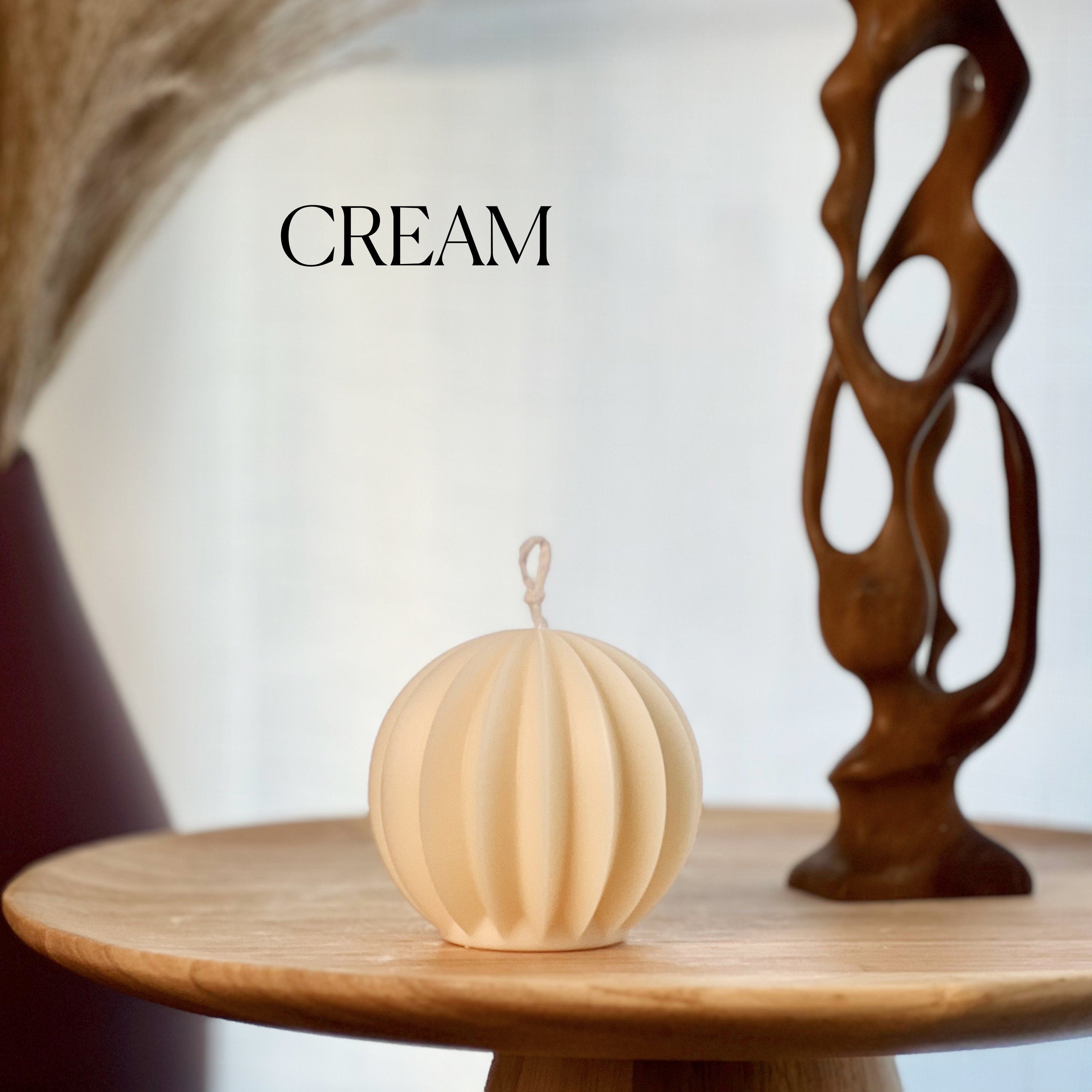 Scalloped Soy Wax Ball Candle | Home Decor