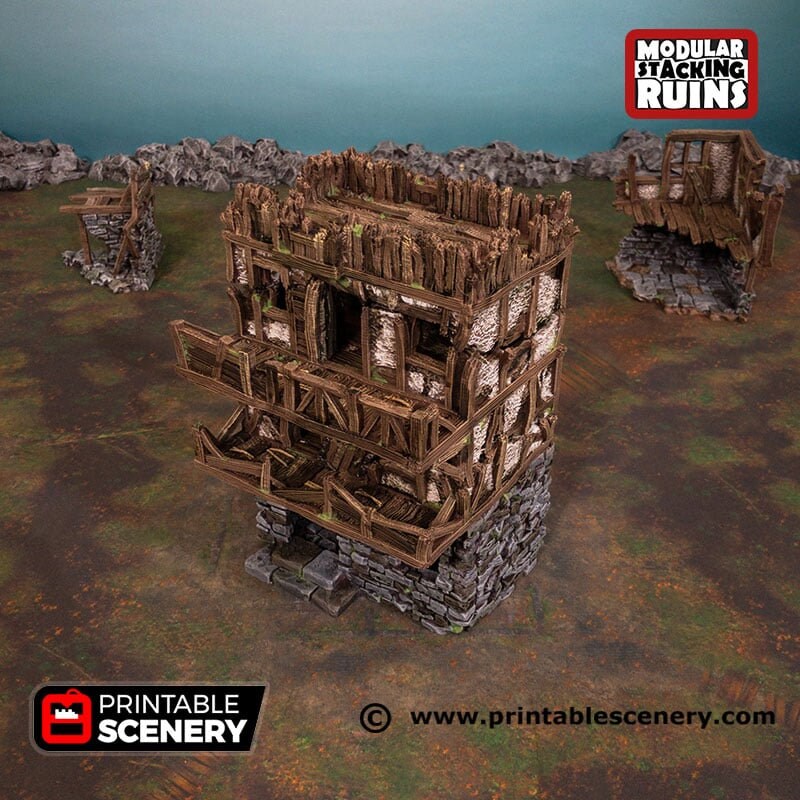 Murder Row - Shadowfey Ruins, DnD, Pathfinder 15mm, 28mm, 32mm, wargaming scenery, bolt action, tabletop terrain, building