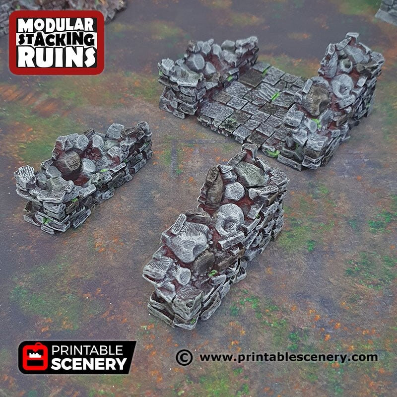 Ruined Gatehouse Entrance Gate - Shadowfey Ruins, DnD, Pathfinder 15mm, 28mm, 32mm, wargaming scenery, tabletop terrain, building