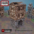 Ruined Gatehouse Entrance Gate - Shadowfey Ruins, DnD, Pathfinder 15mm, 28mm, 32mm, wargaming scenery, tabletop terrain, building