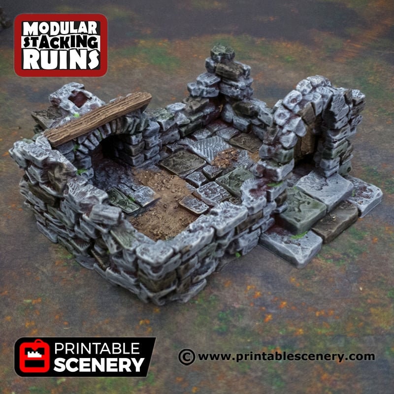 Ruined Gatehouse East Wing - Shadowfey Ruins, DnD, Pathfinder 15mm, 28mm, 32mm, wargaming scenery tabletop terrain, building