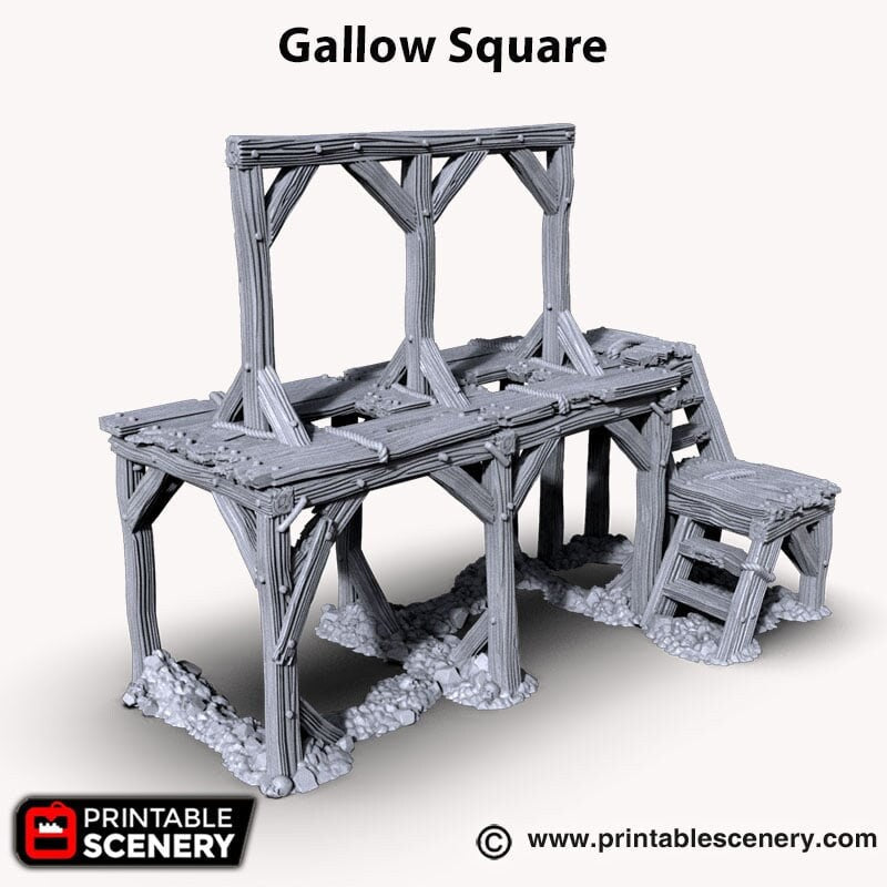 Gallows Square - Shadowfey Ruins, DnD, Pathfinder 15mm, 28mm, 32mm, wargaming scenery, tabletop terrain, building, scatter
