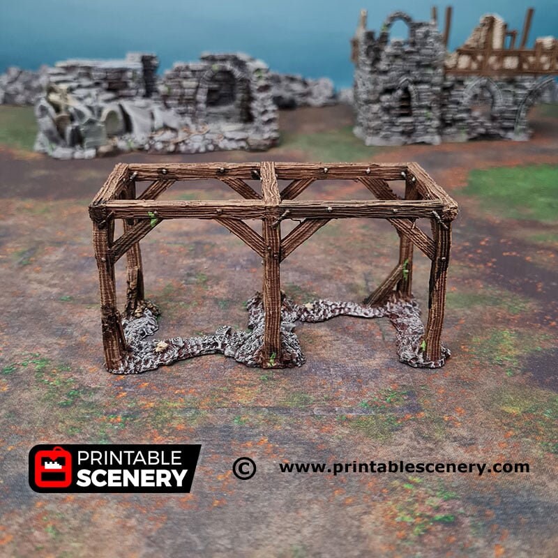 Gallows Square - Shadowfey Ruins, DnD, Pathfinder 15mm, 28mm, 32mm, wargaming scenery, tabletop terrain, building, scatter