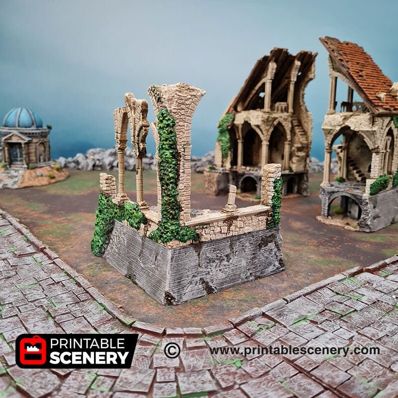 Ruined Nave and Chancel - Shadowfey Ruins, DnD, Pathfinder 15mm, 28mm, 32mm, wargaming terrain, Church, Cathedral, Ruins