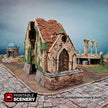 Ruined Nave and Chancel - Shadowfey Ruins, DnD, Pathfinder 15mm, 28mm, 32mm, wargaming terrain, Church, Cathedral, Ruins
