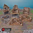 Ruined Quarter - Shadowfey Ruins, DnD, Pathfinder, modular, 15mm, 28mm, 32mm, wargaming scenery, belltower, building, D&D