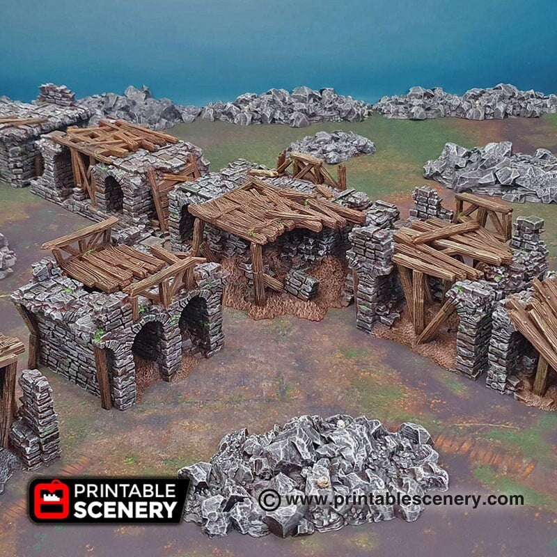 Ruined Bridge Spans - Shadowfey Ruins, DnD, Pathfinder, 15mm, 28mm, 32mm, wargaming terrain, scatter, causeway, D&D, scenery