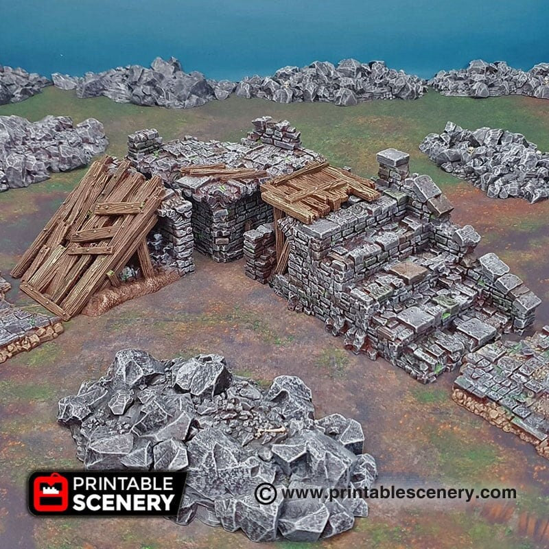 Ruined Bridge Spans - Shadowfey Ruins, DnD, Pathfinder, 15mm, 28mm, 32mm, wargaming terrain, scatter, causeway, D&D, scenery