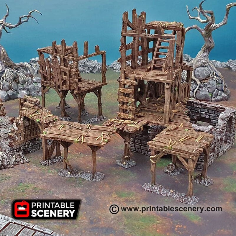 Scaffolding and Support Columns - Shadowfey Ruins, DnD, Pathfinder, 15mm, 28mm, 32mm, wargaming terrain, scatter, D&D, scenery