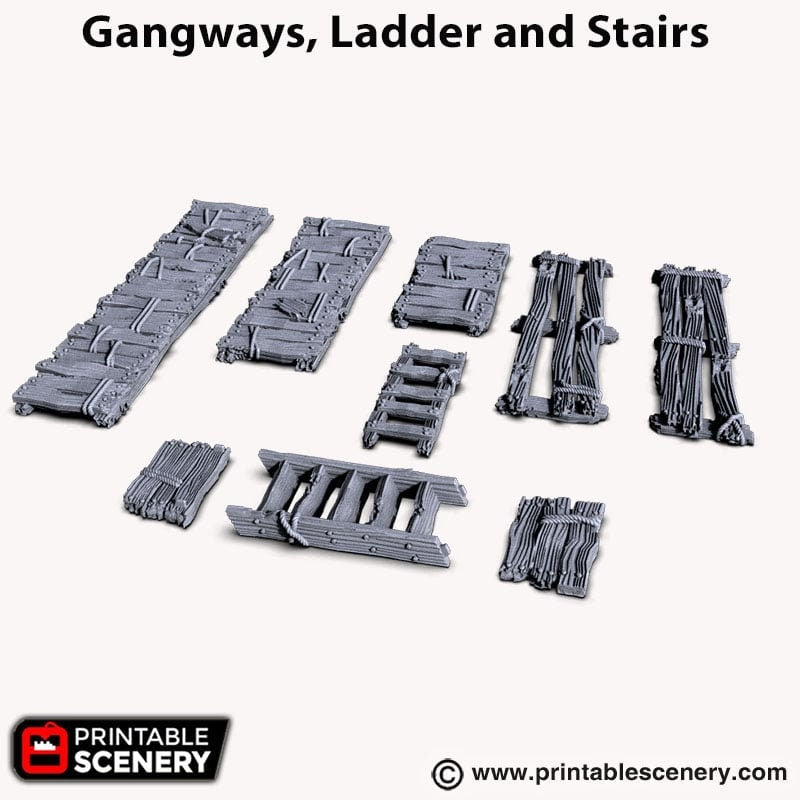 Gangways, Stairs and Ladders - Shadowfey Ruins, DnD, Pathfinder, 15mm, 28mm, 32mm, wargaming terrain, scatter, D&D, scenery