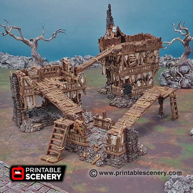 Gangways, Stairs and Ladders - Shadowfey Ruins, DnD, Pathfinder, 15mm, 28mm, 32mm, wargaming terrain, scatter, D&D, scenery