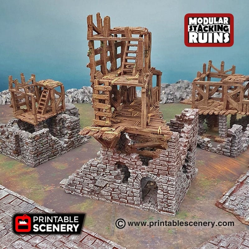 Rickety Lodgings - Shadowfey Ruins, DnD, Pathfinder 15mm, 28mm, 32mm, wargaming terrain, modular building, D&D bolt action