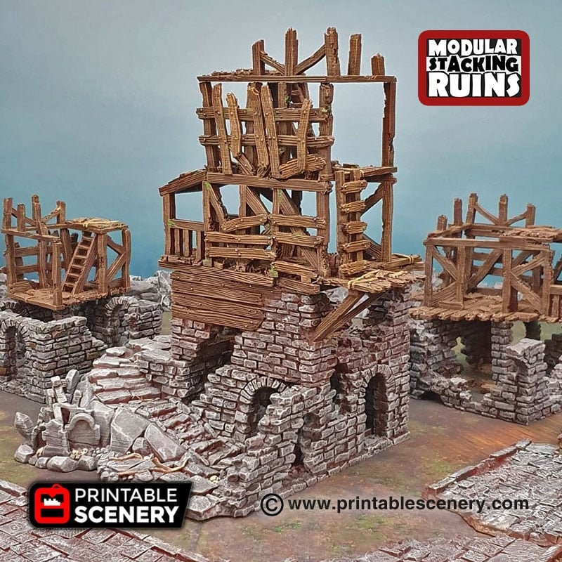 Rickety Lodgings - Shadowfey Ruins, DnD, Pathfinder 15mm, 28mm, 32mm, wargaming terrain, modular building, D&D bolt action