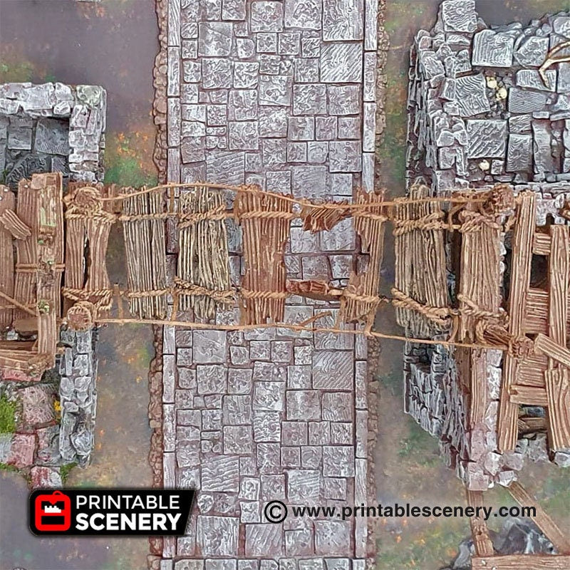 Rope Bridge - Shadowfey Ruins, DnD, Pathfinder, 15mm, 28mm, 32mm, wargaming terrain, scatter, D&D, scenery, jungle