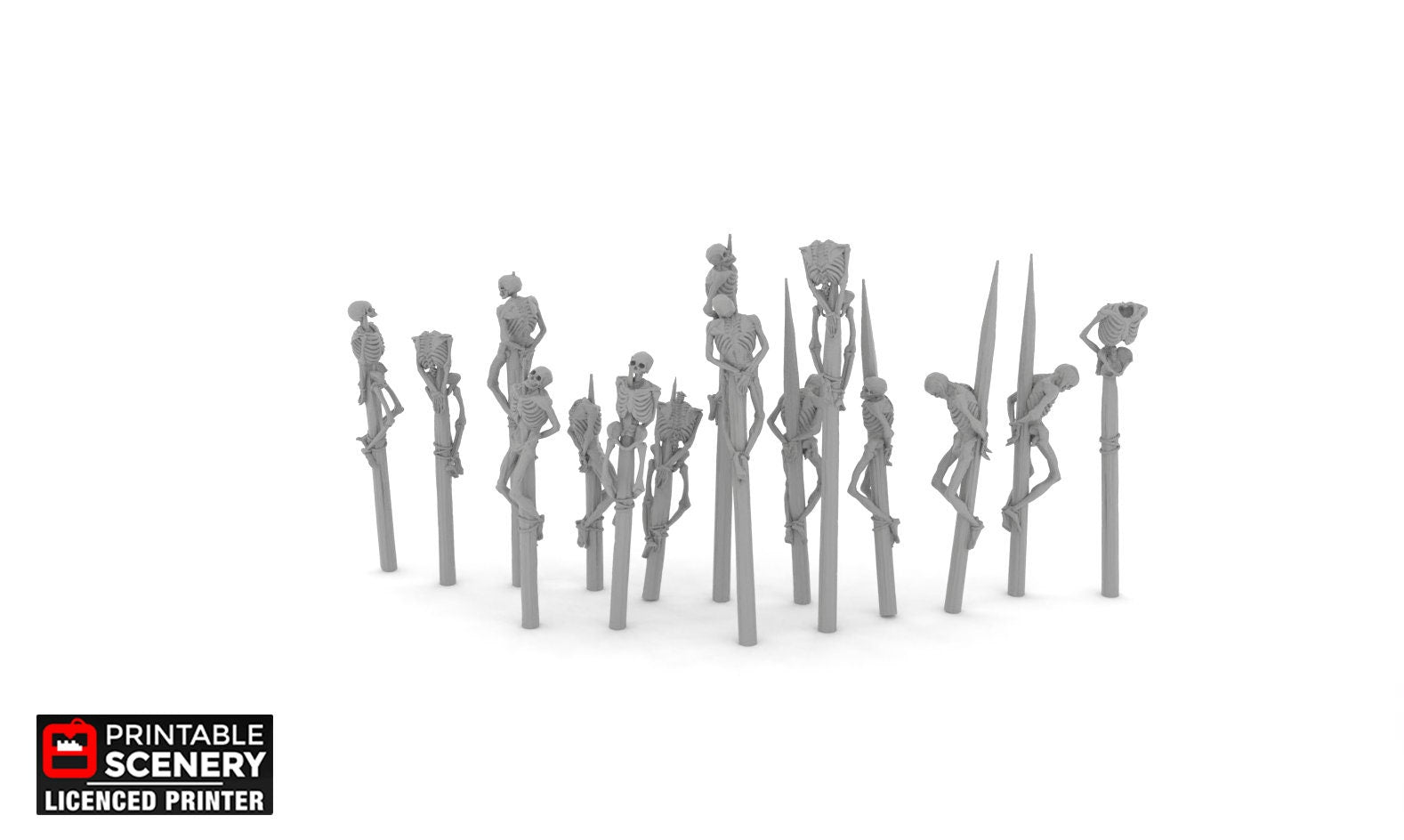 Impaled Skeletons - Shadowfey Ruins, DnD, Pathfinder, 15mm, 28mm, 32mm, wargaming terrain, scatter, D&D, graveyard, cemetery