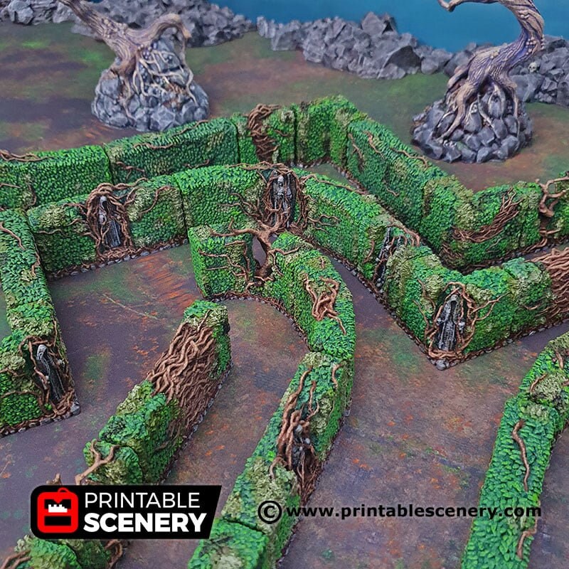 Hedge Maze - Shadowfey Wilds, DnD 5E, Pathfinder 2E 15mm, 28mm, 32mm, wargaming terrain, scatter scenery, D&D bolt action