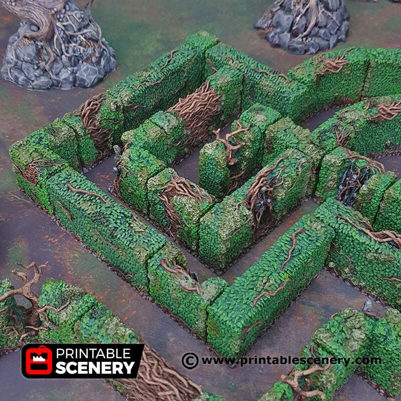 Hedge Maze - Shadowfey Wilds, DnD 5E, Pathfinder 2E 15mm, 28mm, 32mm, wargaming terrain, scatter scenery, D&D bolt action