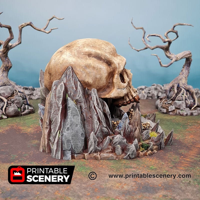 Titan Skull Cave - Shadowfey Wilds, DnD 5E, Pathfinder 2E 15mm, 28mm, 32mm, wargaming terrain, scatter scenery, D&D bolt action
