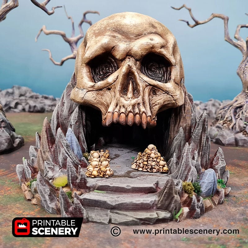 Titan Skull Cave - Shadowfey Wilds, DnD 5E, Pathfinder 2E 15mm, 28mm, 32mm, wargaming terrain, scatter scenery, D&D bolt action