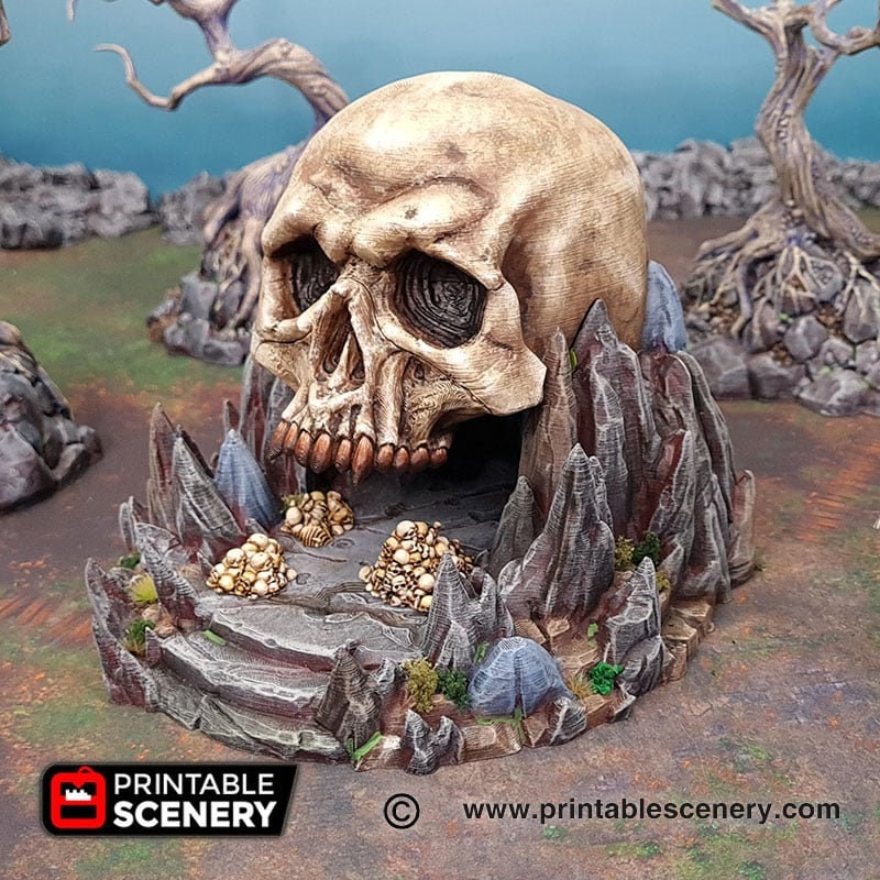 Titan Skull Cave - Shadowfey Wilds, DnD 5E, Pathfinder 2E 15mm, 28mm, 32mm, wargaming terrain, scatter scenery, D&D bolt action