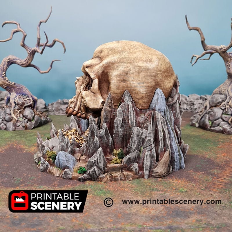 Titan Skull Cave - Shadowfey Wilds, DnD 5E, Pathfinder 2E 15mm, 28mm, 32mm, wargaming terrain, scatter scenery, D&D bolt action