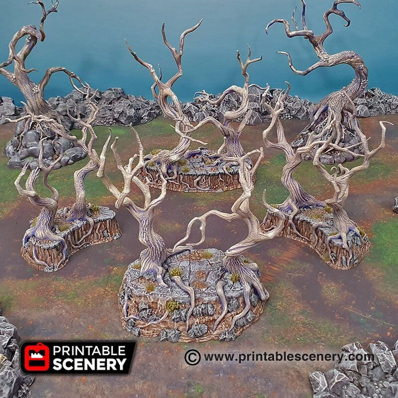 Gloomy Gully - Shadowfey Wilds, DnD 5E, Pathfinder 2E 15mm, 28mm, 32mm, wargaming terrain, scatter scenery, D&D bolt action
