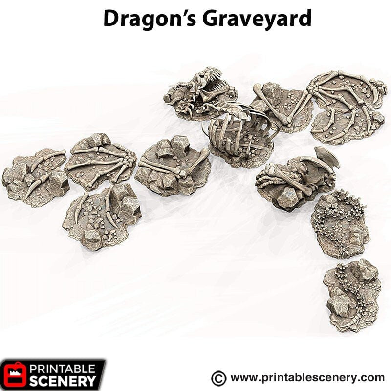 Dragon's Graveyard - Shadowfey Wilds, DnD 5E, Pathfinder 2E 15mm, 28mm, 32mm, wargaming terrain, scatter scenery, D&D bolt action