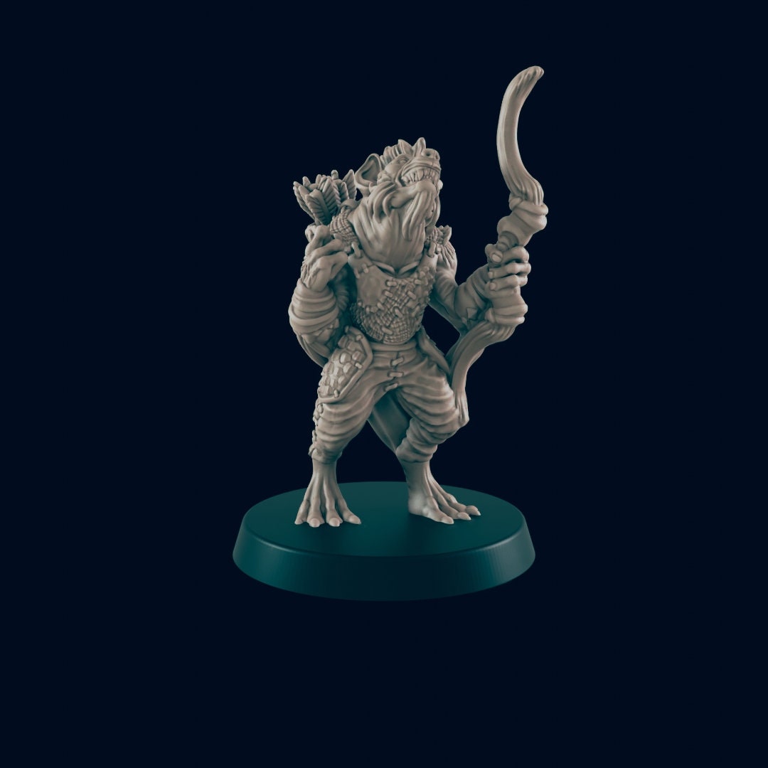 Gnoll Hunting Pack Mini Set - EC3D, DnD Monster | Archer, Melee 32mm | Pathfinder | Fantasy | Shaman | Wargaming | Frostgrave | Hyena | Set