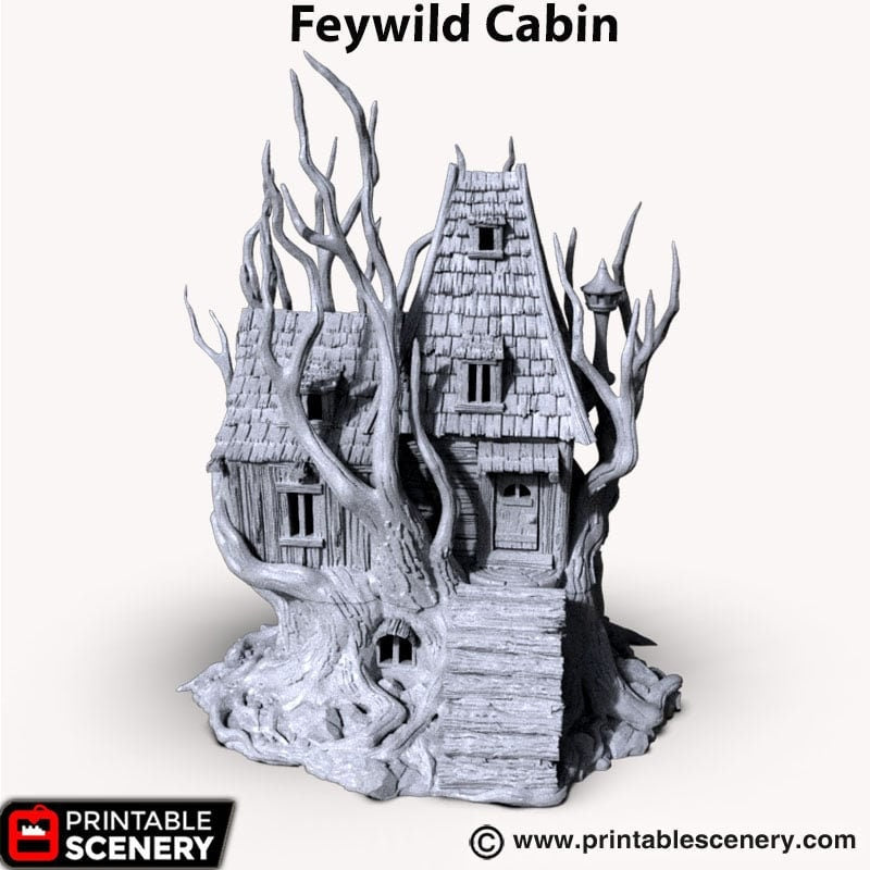 Feywild Cabin - Shadowfey Wilds, DnD 5E, Pathfinder 2E 15mm, 28mm, 32mm, wargaming terrain, scatter scenery, D&D bolt action