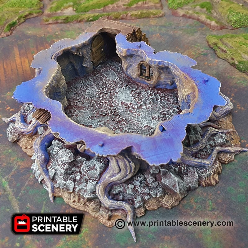 Feywild Cabin - Shadowfey Wilds, DnD 5E, Pathfinder 2E 15mm, 28mm, 32mm, wargaming terrain, scatter scenery, D&D bolt action