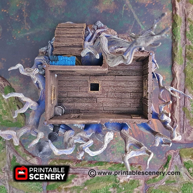 Feywild Cabin - Shadowfey Wilds, DnD 5E, Pathfinder 2E 15mm, 28mm, 32mm, wargaming terrain, scatter scenery, D&D bolt action