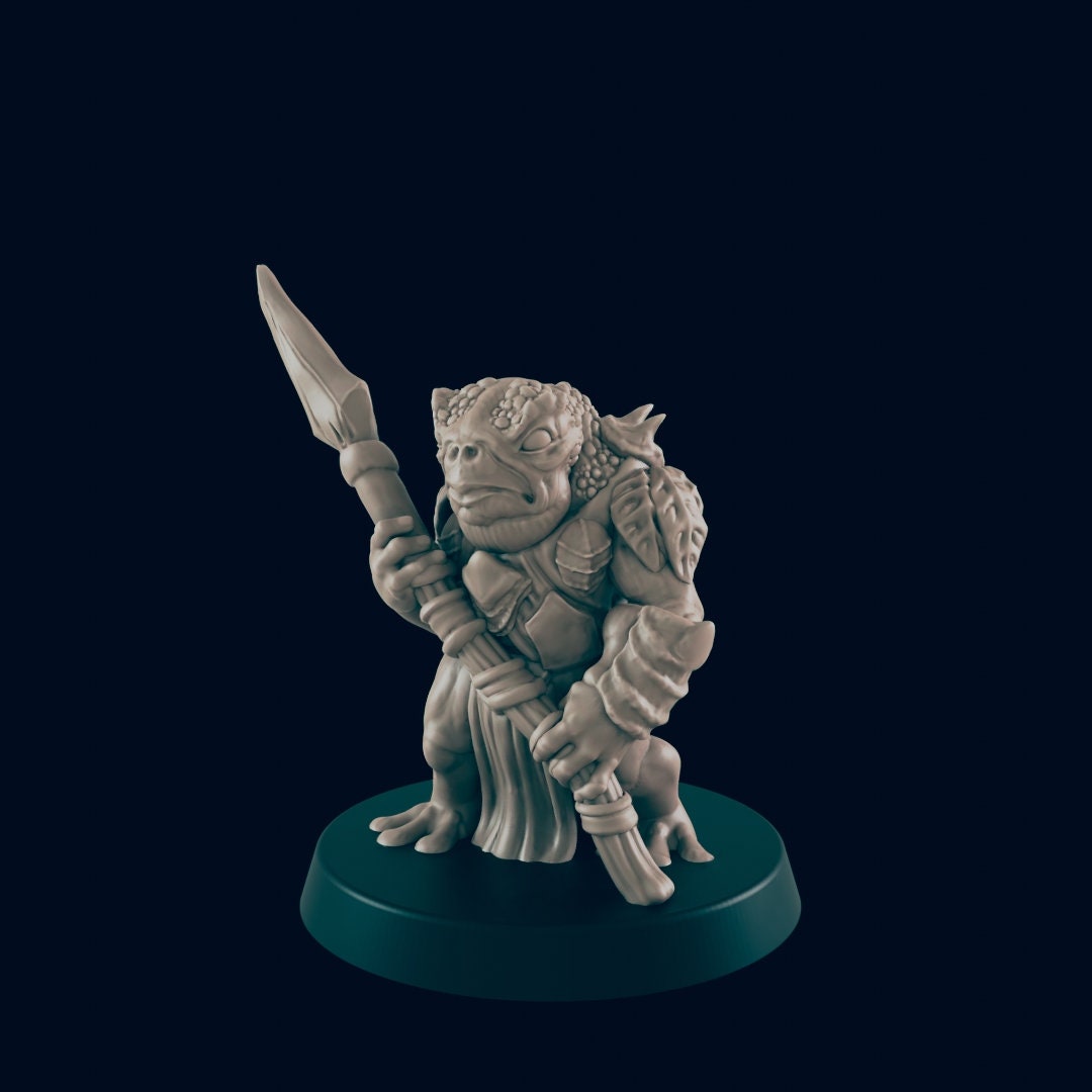 Bullywug - EC3D, DnD | Frog | Monster| Swamp | Shaman | Fighter | 32mm | Pathfinder | Fantasy | Wargaming | Frostgrave