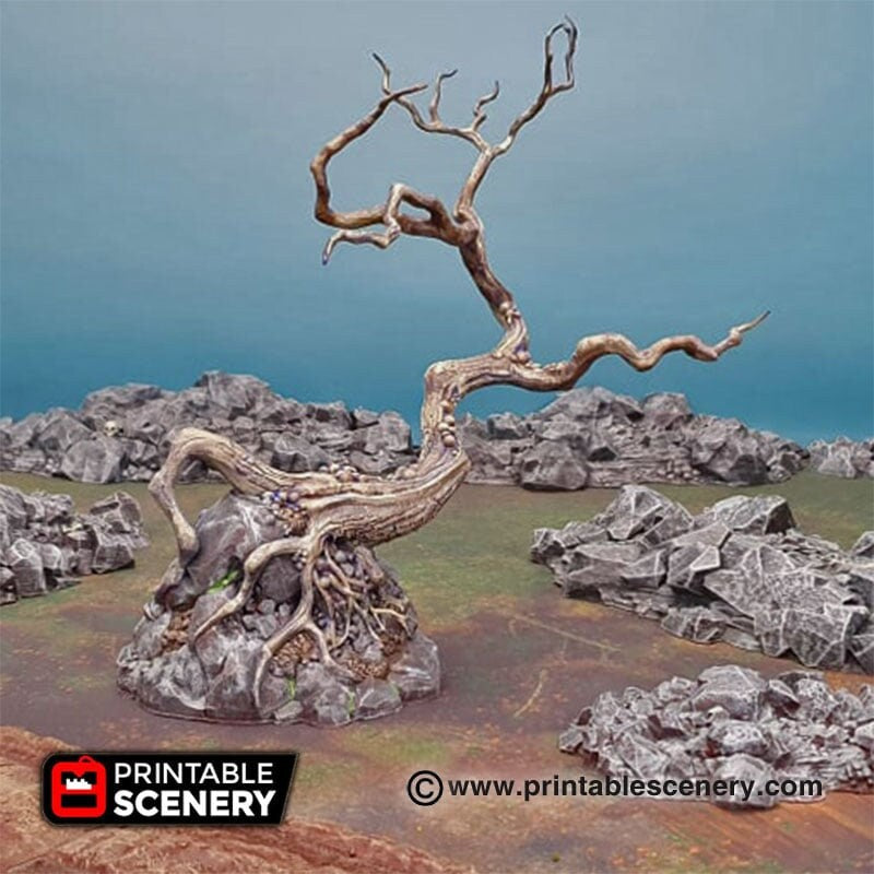 Contorted Trees - Shadowfey Wilds, DnD 5E, Pathfinder 2E 15mm, 28mm, 32mm, wargaming terrain, scatter scenery, D&D