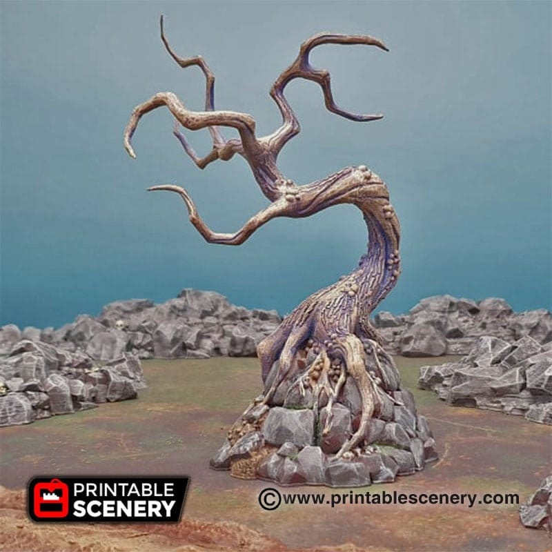Contorted Trees - Shadowfey Wilds, DnD 5E, Pathfinder 2E 15mm, 28mm, 32mm, wargaming terrain, scatter scenery, D&D