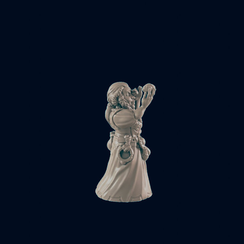 Dwarven Female Shopkeeper - EC3D | DnD | Dwarf | Female | Villager | Peasant | 32mm | Pathfinder | commoner | TTRPG | Wargaming | Merchant