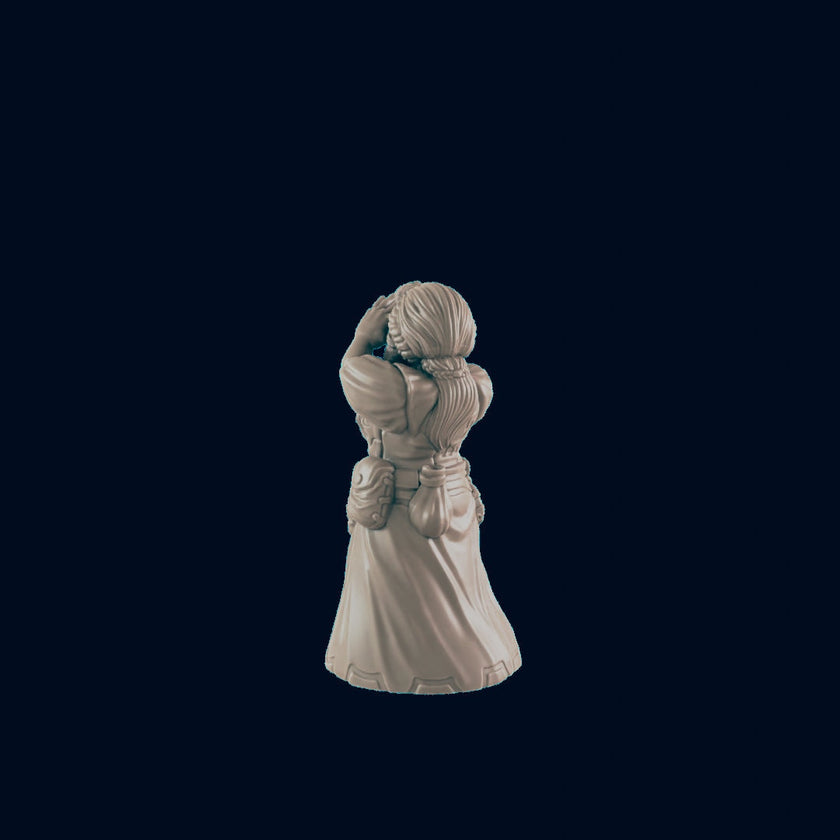 Dwarven Female Shopkeeper - EC3D | DnD | Dwarf | Female | Villager | Peasant | 32mm | Pathfinder | commoner | TTRPG | Wargaming | Merchant