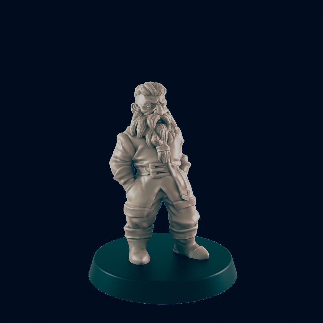 Dwarven Male Commoner - EC3D | DnD | Dwarf | Male | Villager | Peasant | 32mm | Pathfinder | commoner | TTRPG | Wargaming
