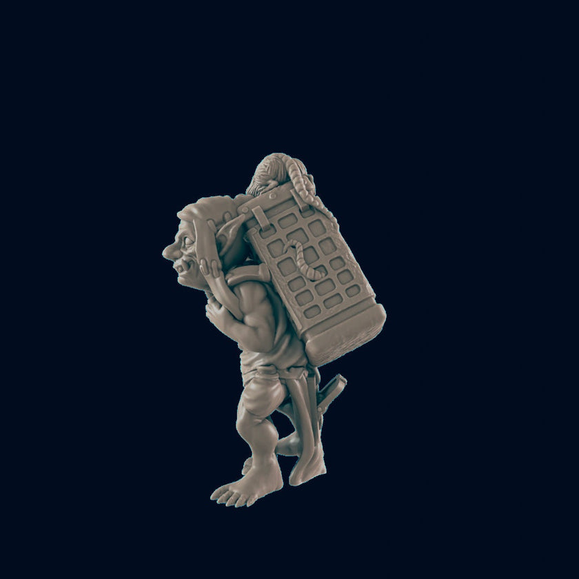 Goblin Rat Catcher - EC3D | DnD | Male | Monster | Villager | Peasant | 32mm | Pathfinder | commoner | TTRPG | Wargaming | Animal