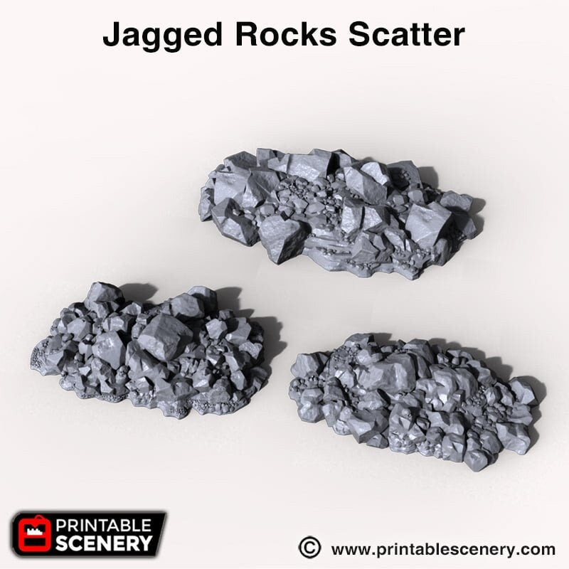 Jagged Rocks Scatter - Shadowfey Wilds, DnD 5E, Pathfinder 2E 15mm, 28mm, 32mm, wargaming terrain, scatter scenery, D&D