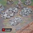Jagged Rocks Scatter - Shadowfey Wilds, DnD 5E, Pathfinder 2E 15mm, 28mm, 32mm, wargaming terrain, scatter scenery, D&D