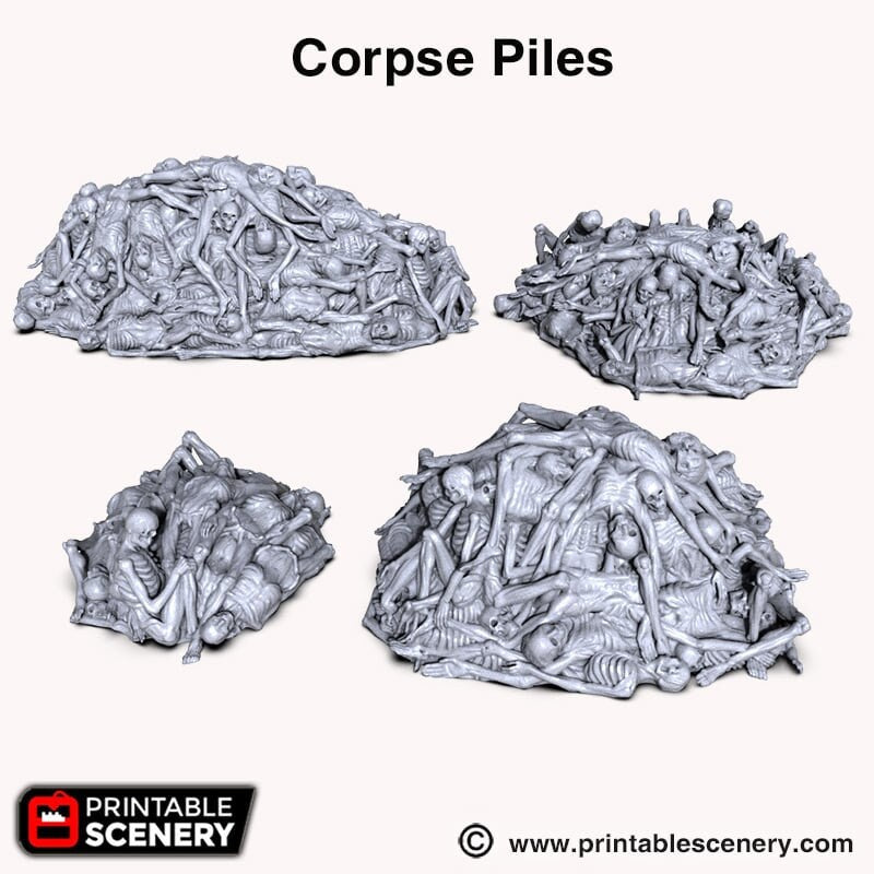 Corpse Piles - Shadowfey Wilds, DnD 5E, Pathfinder 2E 15mm, 28mm, 32mm, wargaming terrain, scatter scenery, D&D