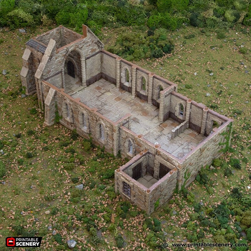 Norman Church - King and Country, DnD 5E, Pathfinder 2E 15mm, 28mm, 32mm, wargaming terrain, scatter scenery D&D medieval classic