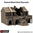 Ruined Black Rock Barracks - King and Country, DnD, Pathfinder, 15mm, 28mm, 32mm, wargaming terrain, scatter scenery D&D medieval
