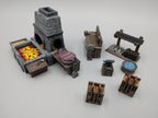 Blacksmith and Forge Scatter - Heroes Hoard | DnD | Tabletop Terrain | Medieval | Scenery | 32mm | Pathfinder | TTRPG | Wargaming
