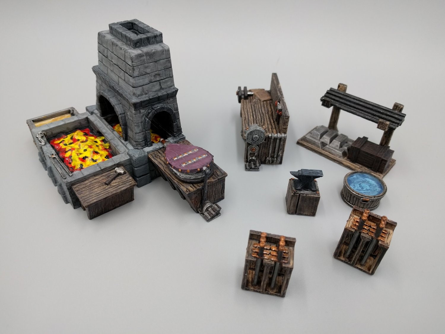 Blacksmith and Forge Scatter - Heroes Hoard | DnD | Tabletop Terrain | Medieval | Scenery | 32mm | Pathfinder | TTRPG | Wargaming