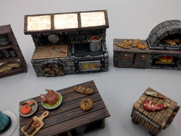 Inn and Tavern Scatter Set 2 - Kitchen - Heroes Hoard | DnD | Tabletop Terrain | Medieval | 32mm | Pathfinder | TTRPG | Wargaming