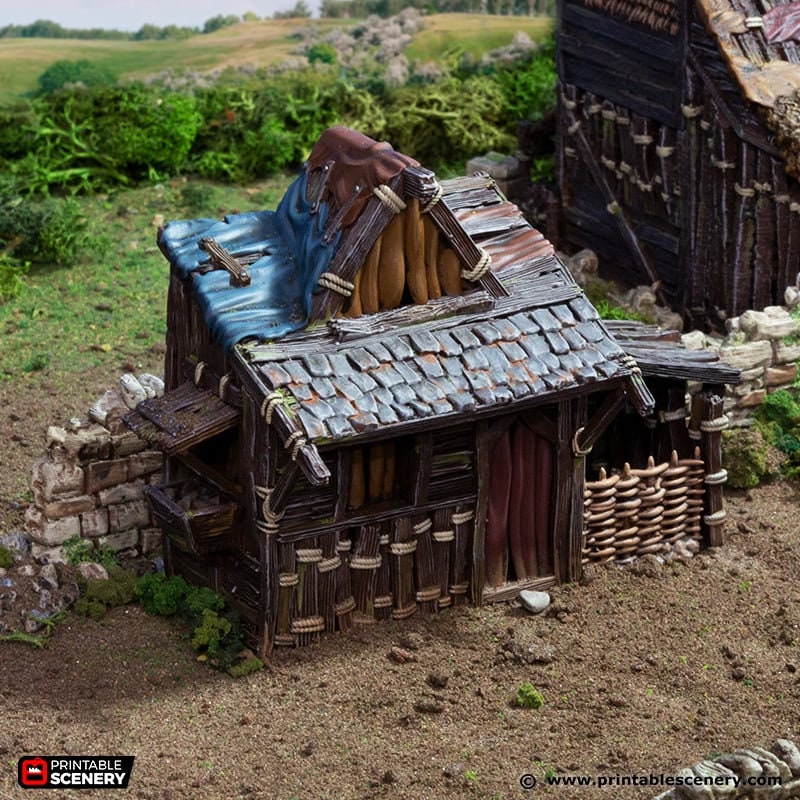 Small Shanty - King and Country, DnD, Pathfinder, 15mm, 28mm, 32mm, wargaming terrain, scatter scenery D&D medieval