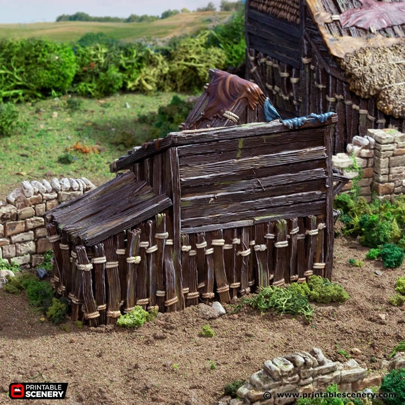 Small Shanty - King and Country, DnD, Pathfinder, 15mm, 28mm, 32mm, wargaming terrain, scatter scenery D&D medieval