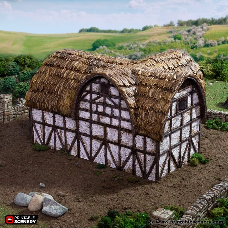 Medieval Country Stables - King and Country, DnD, Pathfinder, 15mm, 28mm, 32mm, wargaming terrain, catter scenery D&D village
