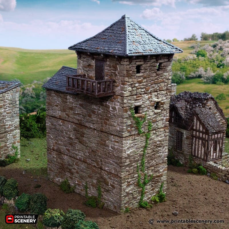 Black Rock Keep - King and Country, DnD, Pathfinder, 15mm, 28mm, 32mm, wargaming terrain, scatter scenery D&D medieval